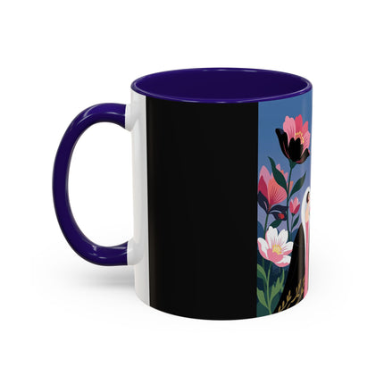 🌹🎄 The Lady Of The Candlelit Rose Tree Colorful Mug – Art Deco Christmas Garden