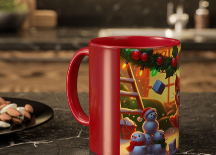 Naughty or Nice Kitten Christmas Colorful Mugs (11oz, 15oz)