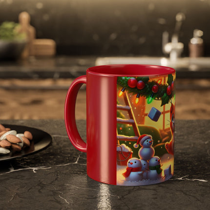 Naughty or Nice Kitten Christmas Colorful Mugs (11oz, 15oz)