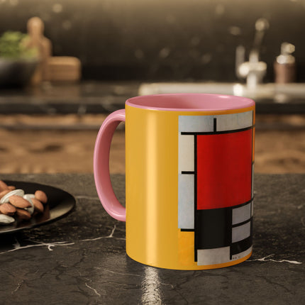 Composition with Red, Yellow, Blue, and Black by Piet Mondrian Colorful Mugs (11oz, 15oz)