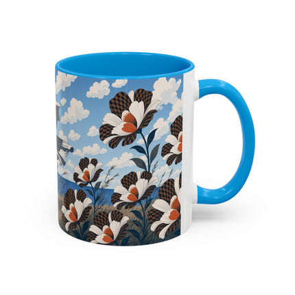 🌊🌼 The Windswept Seaside Promenade Colorful Mug – Art Deco Coastal Elegance
