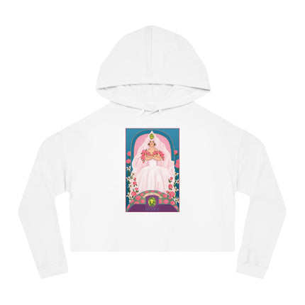 August & Peridot (from the Gem Series) by Sofia Chiostri Women’s Cropped Hooded Sweatshirt