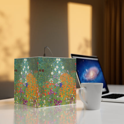 Cottage Garden by Gustav Klimt Light Cube Lamp