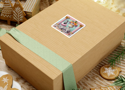 Zebra, Fruit, and Pink Columns Kiss-Cut Stickers (4 Stickers)