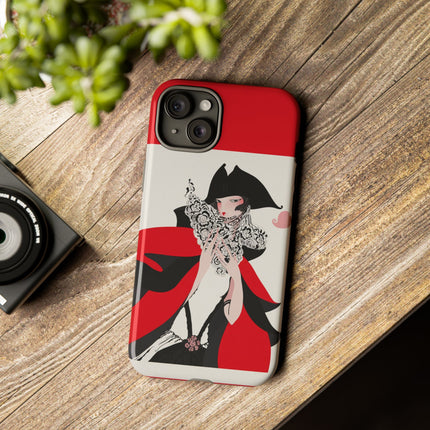 Crimson Masquerade Phone Case – Dramatic Grace & Bold Elegance