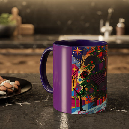 🎄✨ Christmas Among The Twinkling Trees Colorful Mug – Art Deco Holiday Fantasy