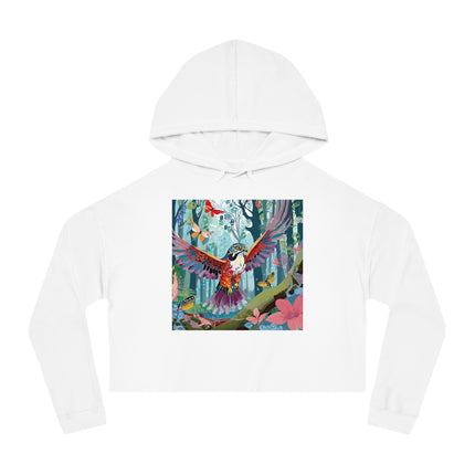 A Colorful Raptor Women’s Cropped Hooded Sweatshirt