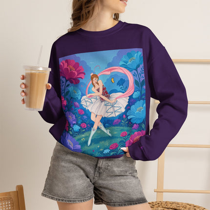 🦋🌸 The Butterfly Garden Ballet Crewneck Sweatshirt – Art Deco Floral Whimsy