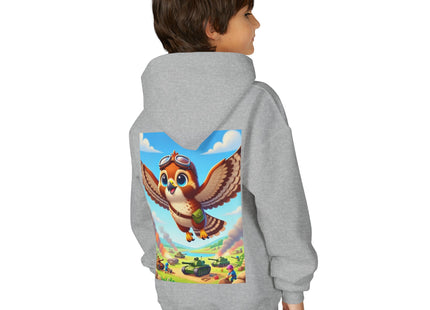 Red-Tailed Hawk in Battle Youth Heavy Blend Hooded Sweatshirt