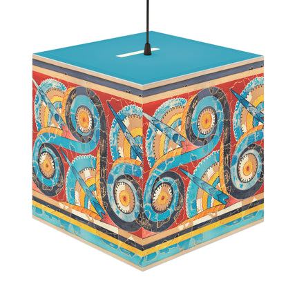 Reproduction of S-Spiral Frieze by Emile Gilliéron Light Cube Lamp