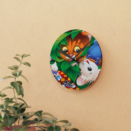 Whimsical Adventure Acrylic Wall Clock, Round and Square