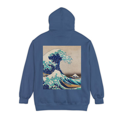 The Great Wave off Kanagawa by Katsushika Hokusai Unisex Garment-Dyed Hoodie