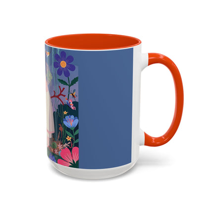 The Lady Of The Enchanted Aquarium Colorful Mugs – Art Deco Aquatic Elegance