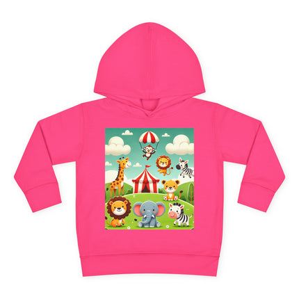 Whimsical Circus Friends Toddler Pullover Fleece Hoodie