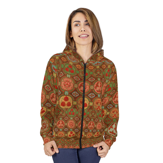 Japanese Fan Pattern by G.A. Audsley Zip Hoodie (AOP)