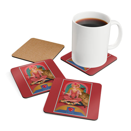 Cancer Zodiac Design – July & Ruby by Sofia Chiostri | Corkwood Coaster Set