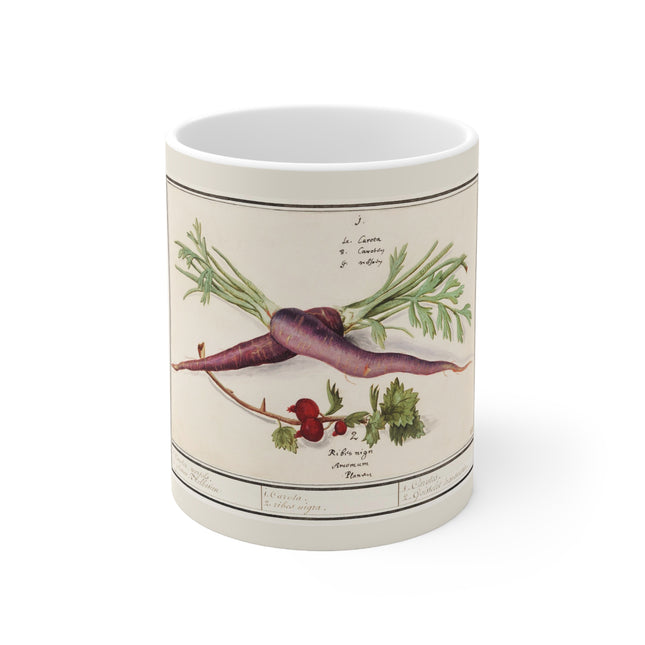 Carrot, Daucus carota and red currant, Ribes rubrum by Anselmus Boëtius de Boodt Ceramic Mug 11oz