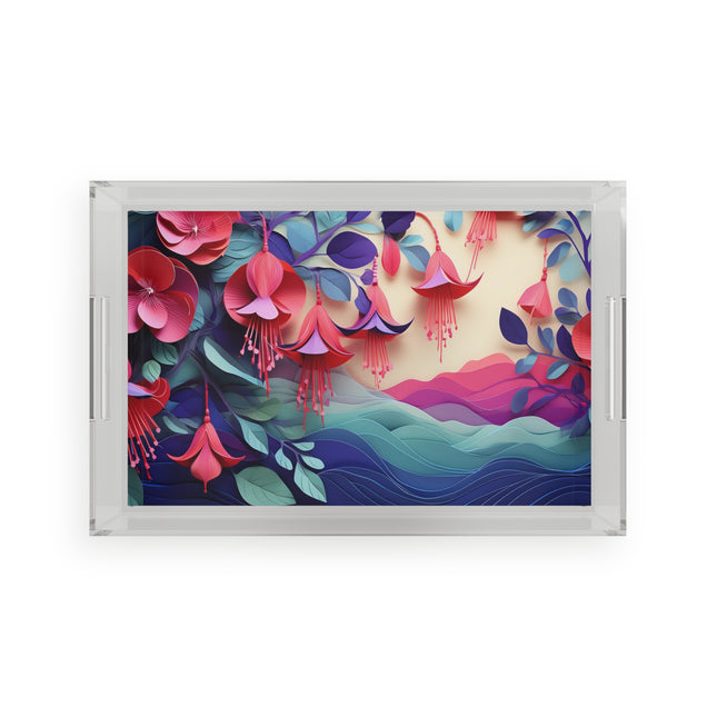 Brilliantly Colorful Fuchsia Acrylic Serving Tray