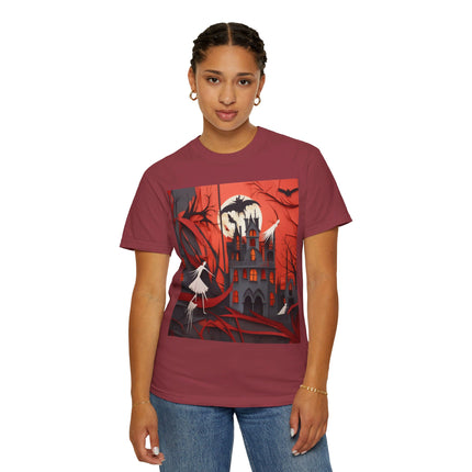 Halloween Night Scene Unisex Garment-Dyed T-shirt