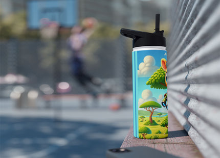 Giraffe Lookout Stainless Steel Water Bottle, Standard Lid