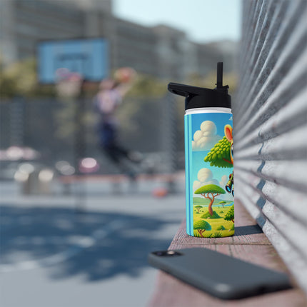 Giraffe Lookout Stainless Steel Water Bottle, Standard Lid