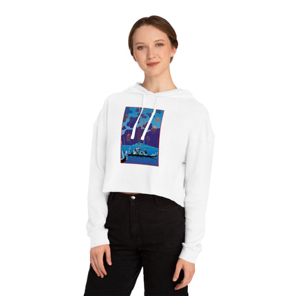 Fireworks in Venice by George Barbier Women’s Cropped Hooded Sweatshirt