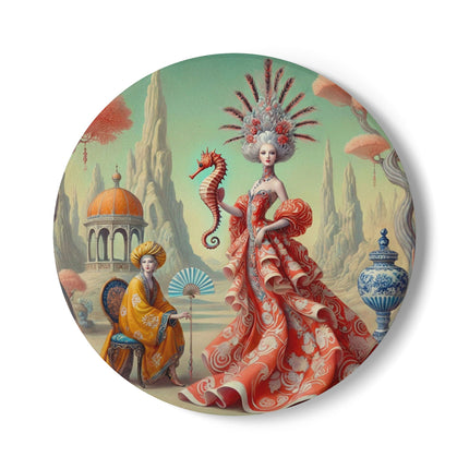 The Seahorse Court Ceramic Coaster