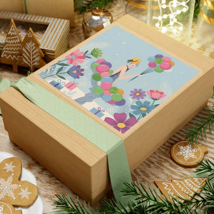 🎈❄️ The Lady Of The Winter Celebration Kiss-Cut Sticker – Art Deco Holiday Fantasy