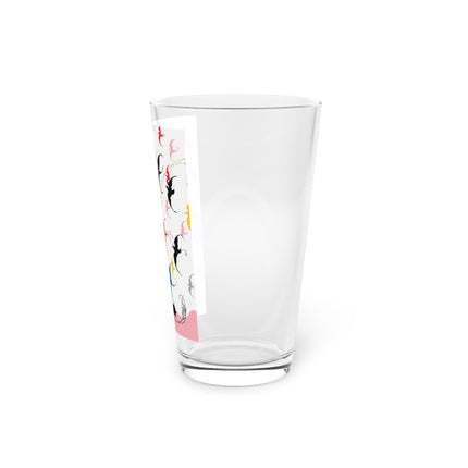 Flight of the Songbirds Pint Glass – Theatrical Whimsy & Colorful Harmony