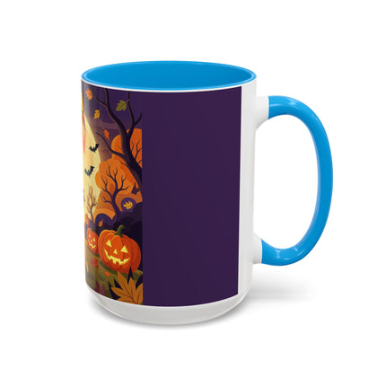 🌕🍂 Autumn Song Beneath The Harvest Moon Colorful Mug – Whimsical Halloween Charm