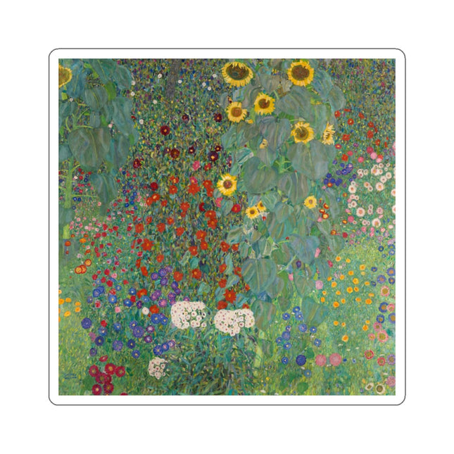 Farm Garden with Sunflowers by Gustav Klimt Kiss-Cut Stickers (4 Sizes)
