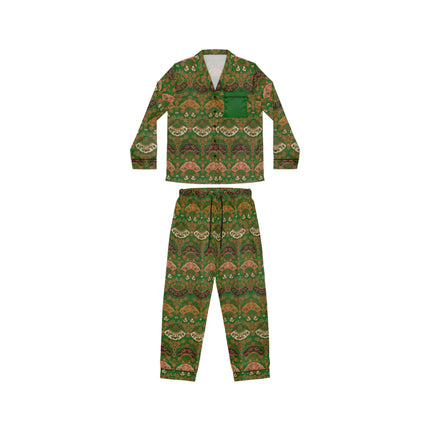 Japanese Fan Pattern by G.A. Audsley Women's Satin Pajamas (AOP)