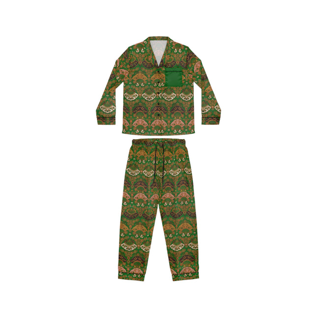 Japanese Fan Pattern by G.A. Audsley Women's Satin Pajamas (AOP)