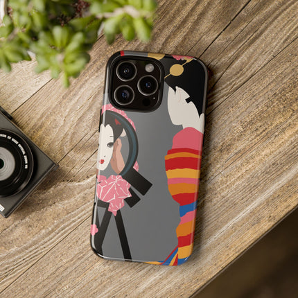 Geisha Mirror Phone Case – Elegant Reflection & Timeless Beauty