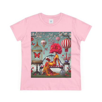 Reading In A Painted Garden Cotton Tee