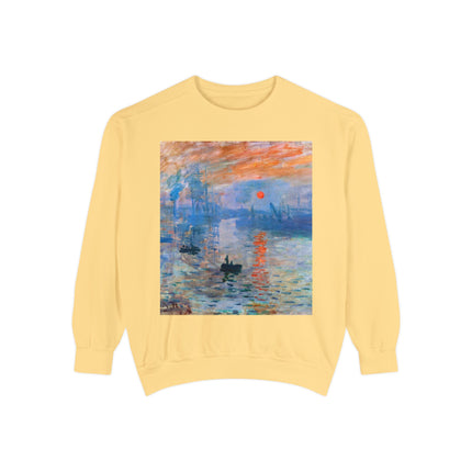 Sunrise by Claude Monet Unisex Garment-Dyed Sweatshirt