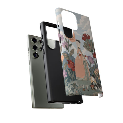 🌹🐈 The Lady And Puss In Boots Phone Case – Art Deco Floral Whimsy