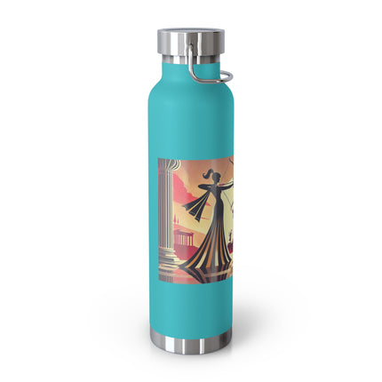 Art Deco Valentine's Romance Copper Vacuum Insulated Bottle, 22oz