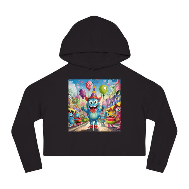 Monster Parade Madness Women’s Cropped Hooded Sweatshirt