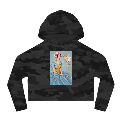 The Enchanting Painter: A Fairy's Artistic Touch Women’s Cropped Hooded Sweatshirt