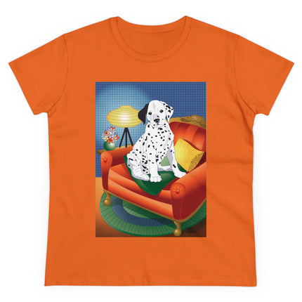 A Dalmatian's Cozy Corner Women's Midweight Cotton Tee