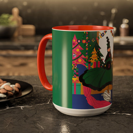 🎄🎁 The Emerald Christmas Belle Colorful Mug – Colorful Holiday Fashion Fantasy