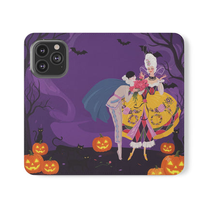 🎭🌹 The Harlequin Rose Masquerade Flip Case – Theatrical Halloween Romance