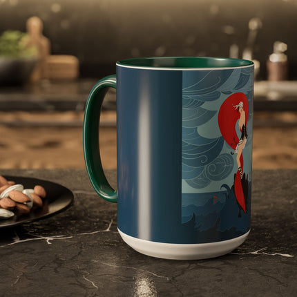 Siren of the Waves Colorful Mugs – Dramatic Sea Power & Bold Elegance
