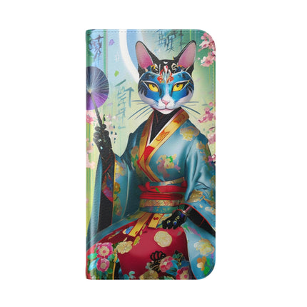 🌸✨ Cyberpunk Geisha Flip Case – Neon Elegance & Futuristic Grace