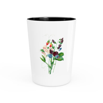Sweet Pea Botanical Illustration Ceramic Shot Glass