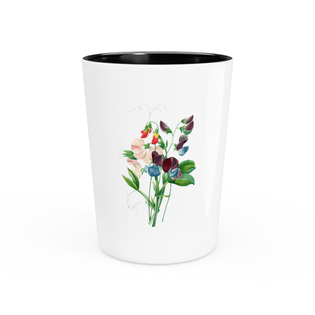 Sweet Pea Botanical Illustration Ceramic Shot Glass