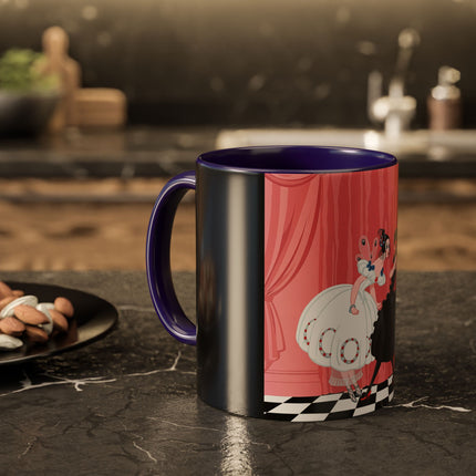 The Ladies Behind The Velvet Curtain Colorful Mugs – Art Deco Theatrical Elegance
