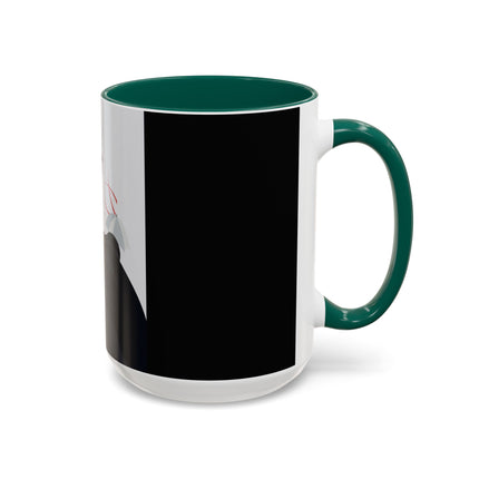 The Lady of Silver Umbrellas Colorful Mug (11oz, 15oz) – Art Deco Mystery, Elegant Fashion & Silver Dreamscape