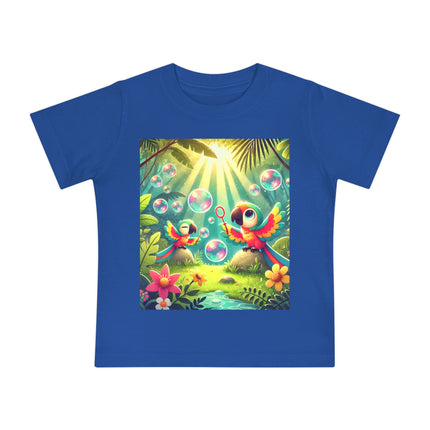 Parrots and Bubbles Baby T-Shirt – Tropical Color & Playful Joy